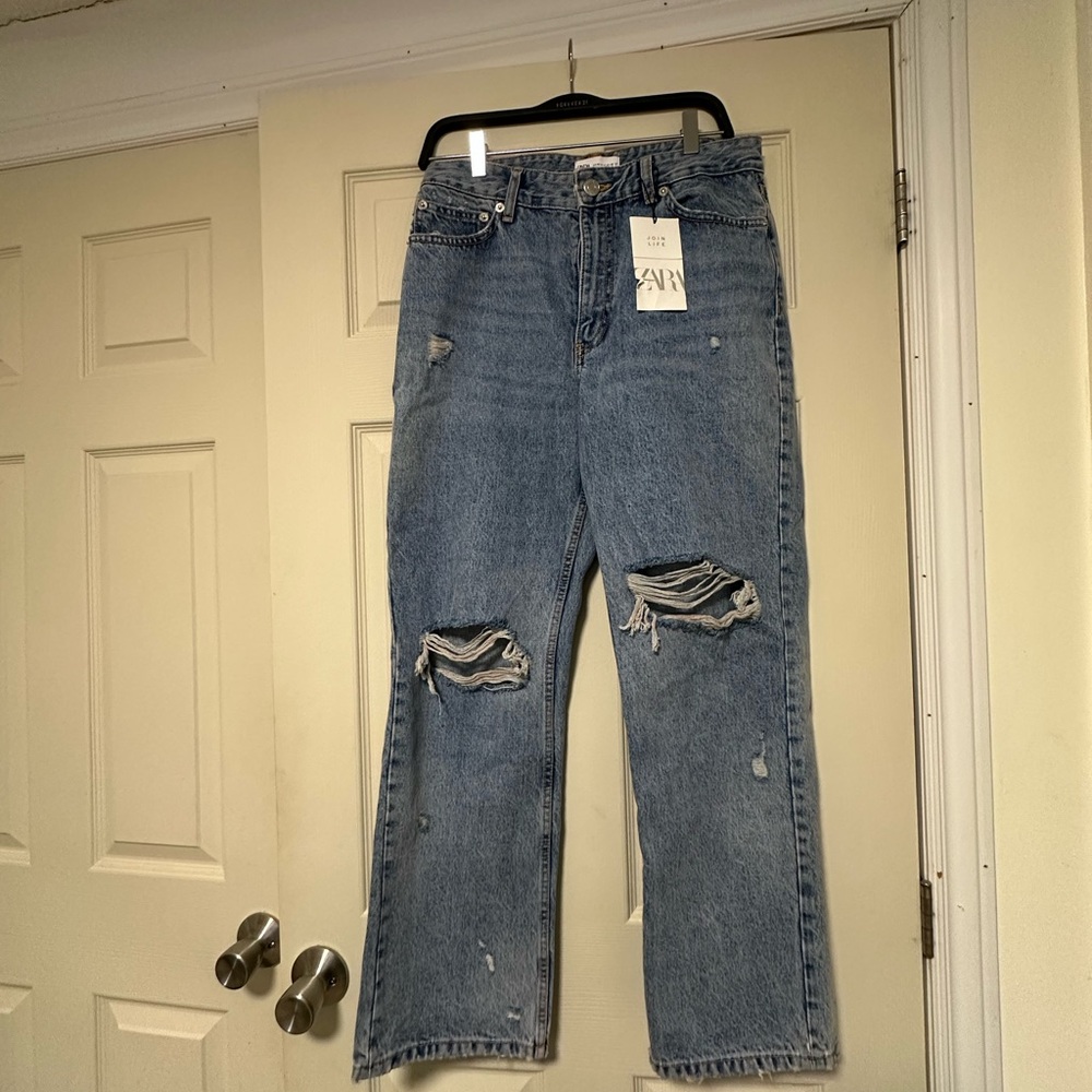 Distressed Blue Jeans